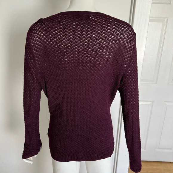 Sophie Theallet for The Limited Women Red Wine Long Sleeves Buttoned Cardigan XL - Picture 3 of 7